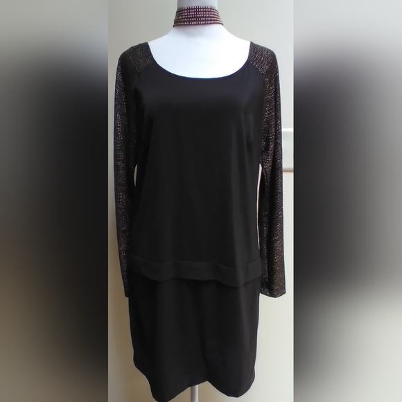 BCBGeneration Black Mini Dress with Gold Sleeves Women's Size Small -  www.stlouis.ac.tz